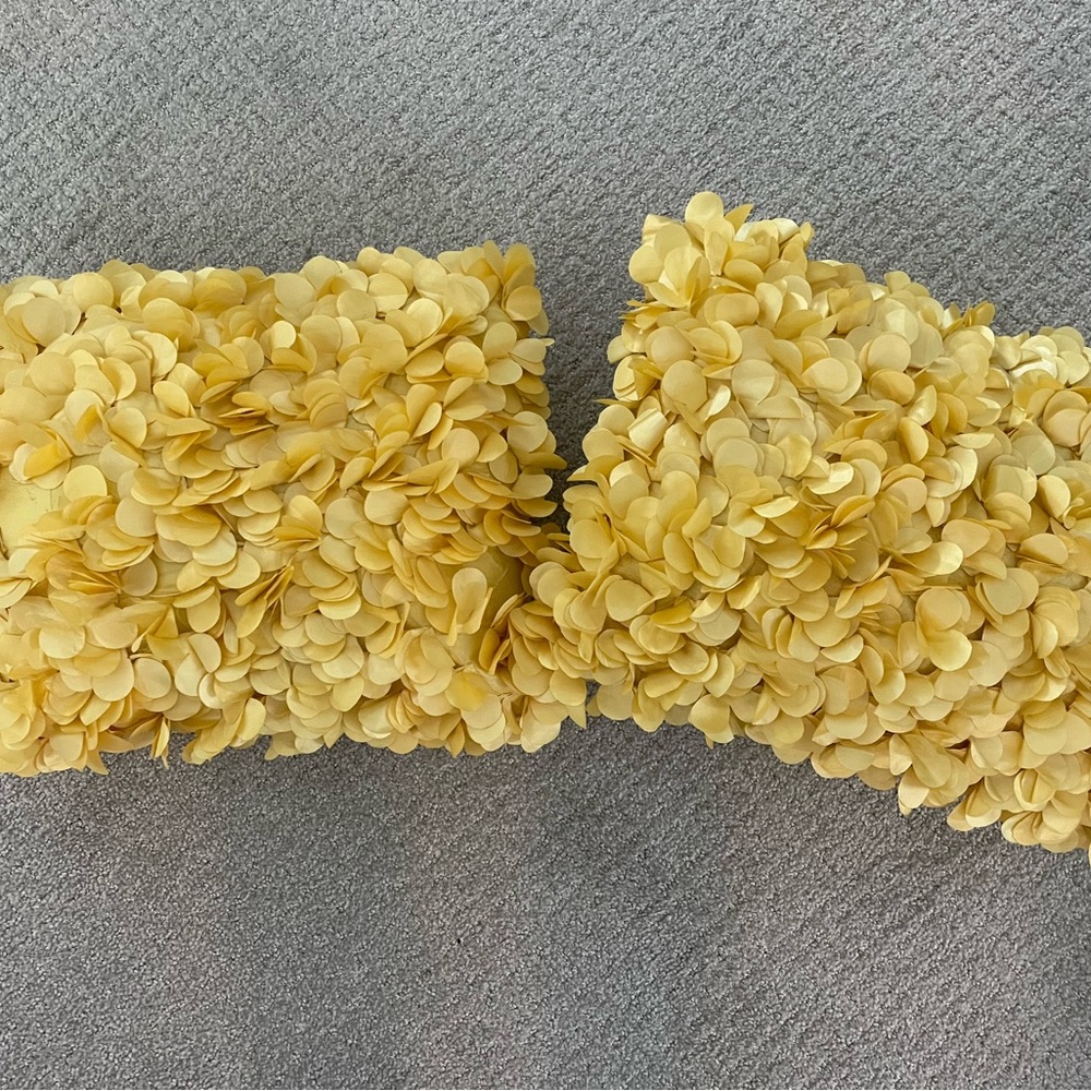 Vintage Yellow Floral Accent Pillow